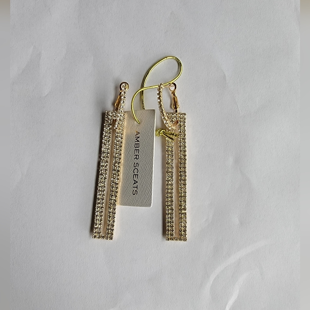 Amber Sceats Crystal Bar Earrings - Picture 2 of 6